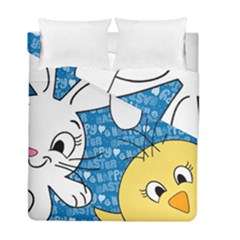 Easter Bunny And Chick  Duvet Cover Double Side (full/ Double Size) by Valentinaart