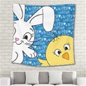 Easter bunny and chick  Square Tapestry (Large) View2