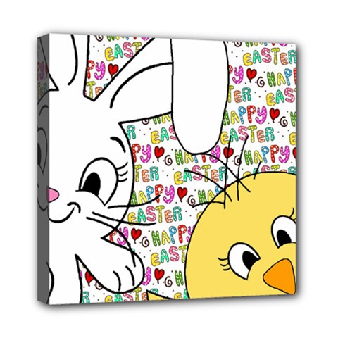 Easter Bunny And Chick  Mini Canvas 8  X 8  by Valentinaart