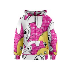 Easter Bunny And Chick  Kids  Zipper Hoodie by Valentinaart