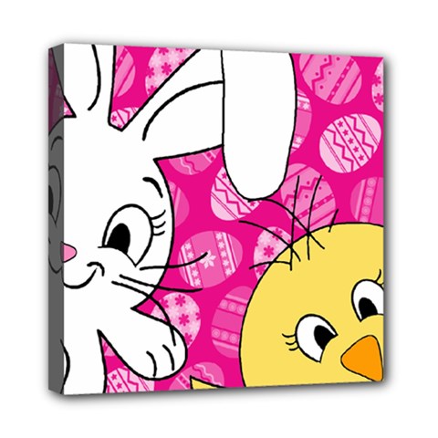 Easter Bunny And Chick  Mini Canvas 8  X 8  by Valentinaart