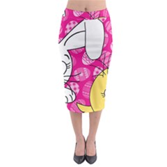 Easter Bunny And Chick  Midi Pencil Skirt by Valentinaart