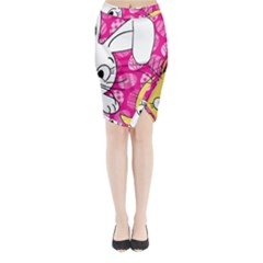 Easter Bunny And Chick  Midi Wrap Pencil Skirt