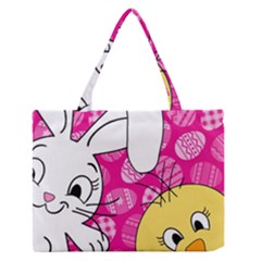 Easter Bunny And Chick  Medium Zipper Tote Bag by Valentinaart