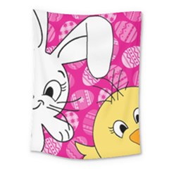 Easter Bunny And Chick  Medium Tapestry