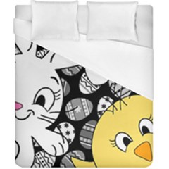 Easter Bunny And Chick  Duvet Cover (california King Size) by Valentinaart