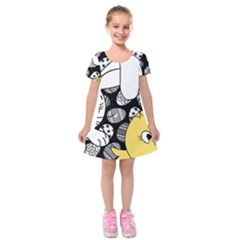 Easter Bunny And Chick  Kids  Short Sleeve Velvet Dress by Valentinaart