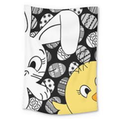 Easter Bunny And Chick  Large Tapestry