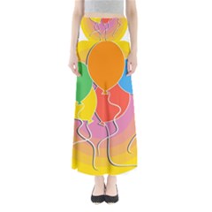 Birthday Party Balloons Colourful Cartoon Illustration Of A Bunch Of Party Balloon Maxi Skirts by Nexatart