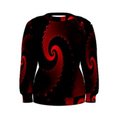 Red Fractal Spiral Women s Sweatshirt