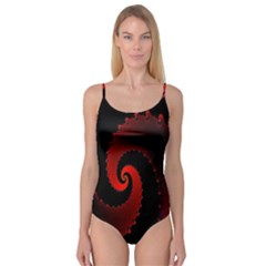 Red Fractal Spiral Camisole Leotard  by Nexatart