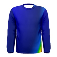 Blue Wallpaper With Rainbow Men s Long Sleeve Tee by Nexatart