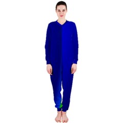 Blue Wallpaper With Rainbow Onepiece Jumpsuit (ladies)  by Nexatart