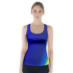 Blue Wallpaper With Rainbow Racer Back Sports Top by Nexatart