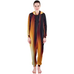 Dark Flame Pattern Hooded Jumpsuit (ladies)  by Nexatart