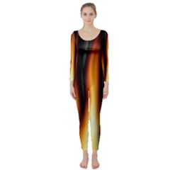 Dark Flame Pattern Long Sleeve Catsuit by Nexatart