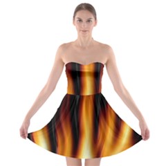 Dark Flame Pattern Strapless Bra Top Dress by Nexatart