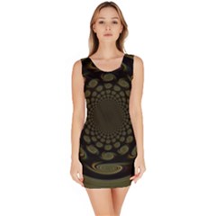 Dark Portal Fractal Esque Background Sleeveless Bodycon Dress by Nexatart