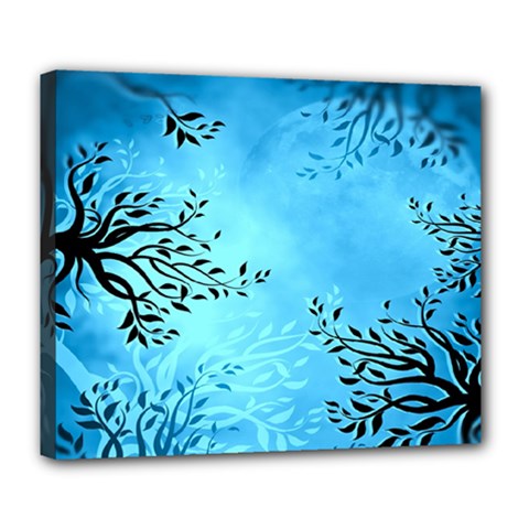 Blue Night Portrait Background Deluxe Canvas 24  X 20   by Nexatart