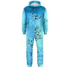 Blue Night Portrait Background Hooded Jumpsuit (men)  by Nexatart