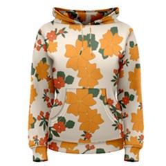 Vintage Floral Wallpaper Background In Shades Of Orange Women s Pullover Hoodie by Nexatart