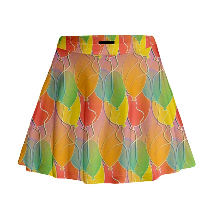 Birthday Balloons Mini Flare Skirt