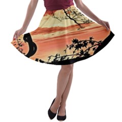 Autumn Song Autumn Spreading Its Wings All Around A-line Skater Skirt by Nexatart