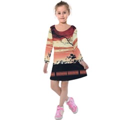 Autumn Song Autumn Spreading Its Wings All Around Kids  Long Sleeve Velvet Dress by Nexatart