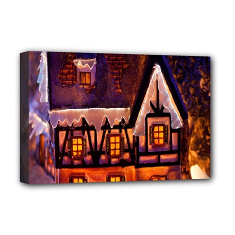 House In Winter Decoration Deluxe Canvas 18  X 12   by Nexatart