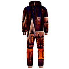 House In Winter Decoration Hooded Jumpsuit (men)  by Nexatart