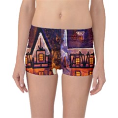 House In Winter Decoration Boyleg Bikini Bottoms