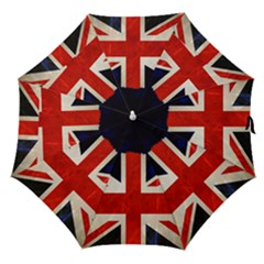 Flag Of Britain Grunge Union Jack Flag Background Straight Umbrellas by Nexatart