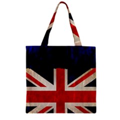 Flag Of Britain Grunge Union Jack Flag Background Zipper Grocery Tote Bag by Nexatart