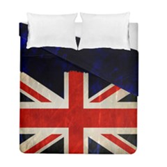 Flag Of Britain Grunge Union Jack Flag Background Duvet Cover Double Side (full/ Double Size) by Nexatart