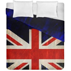 Flag Of Britain Grunge Union Jack Flag Background Duvet Cover Double Side (california King Size) by Nexatart