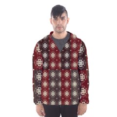 Decorative Pattern With Flowers Digital Computer Graphic Hooded Wind Breaker (men)