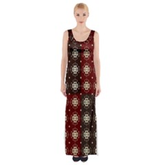 Decorative Pattern With Flowers Digital Computer Graphic Maxi Thigh Split Dress by Nexatart