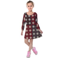 Decorative Pattern With Flowers Digital Computer Graphic Kids  Long Sleeve Velvet Dress