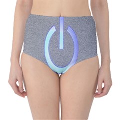 Close Up Of A Power Button High-waist Bikini Bottoms by Nexatart