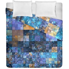 Blue Squares Abstract Background Of Blue And Purple Squares Duvet Cover Double Side (california King Size) by Nexatart