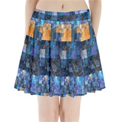 Blue Squares Abstract Background Of Blue And Purple Squares Pleated Mini Skirt by Nexatart