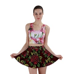 A Red Rose Tiling Pattern Mini Skirt by Nexatart