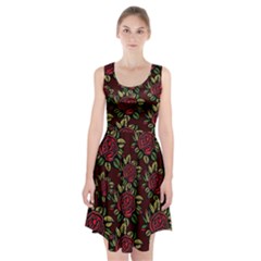 A Red Rose Tiling Pattern Racerback Midi Dress by Nexatart