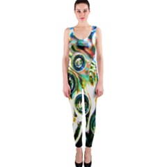 Dark Abstract Bubbles Onepiece Catsuit by Nexatart