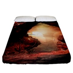 3d Illustration Of A Mysterious Place Fitted Sheet (california King Size) by Nexatart