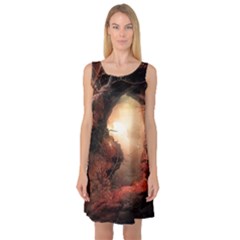 3d Illustration Of A Mysterious Place Sleeveless Satin Nightdress by Nexatart