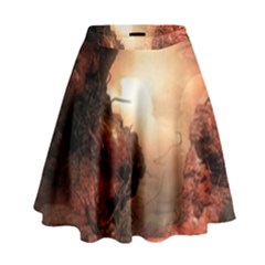 3d Illustration Of A Mysterious Place High Waist Skirt