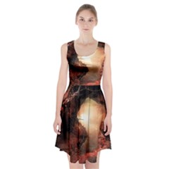 3d Illustration Of A Mysterious Place Racerback Midi Dress by Nexatart