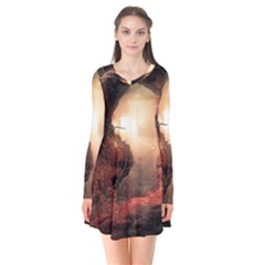 3d Illustration Of A Mysterious Place Flare Dress by Nexatart