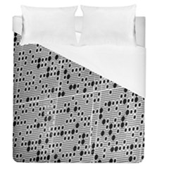 Metal Background With Round Holes Duvet Cover (queen Size) by Nexatart